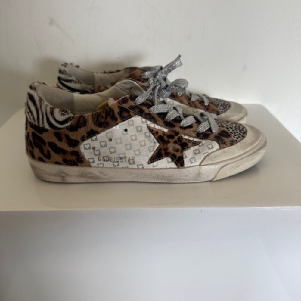 GOLDEN GOOSE SUPERSTAR LEOPARD SNEAKERS SIZE 38